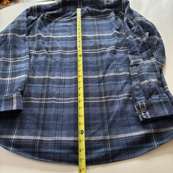 Eddie Bauer Shirt Men's Large Blue Plaid Button Down Long Sleeve Flannel Relaxed - Picture 8 of 9
